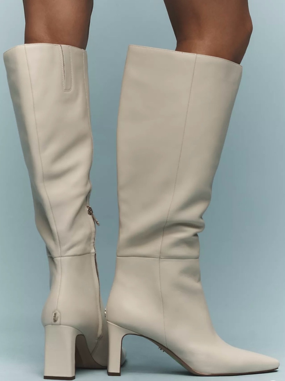 Sam Edelman Sylvia Ivory Leather Knee-High Block Heel. Beautiful Soft Leather.♥️